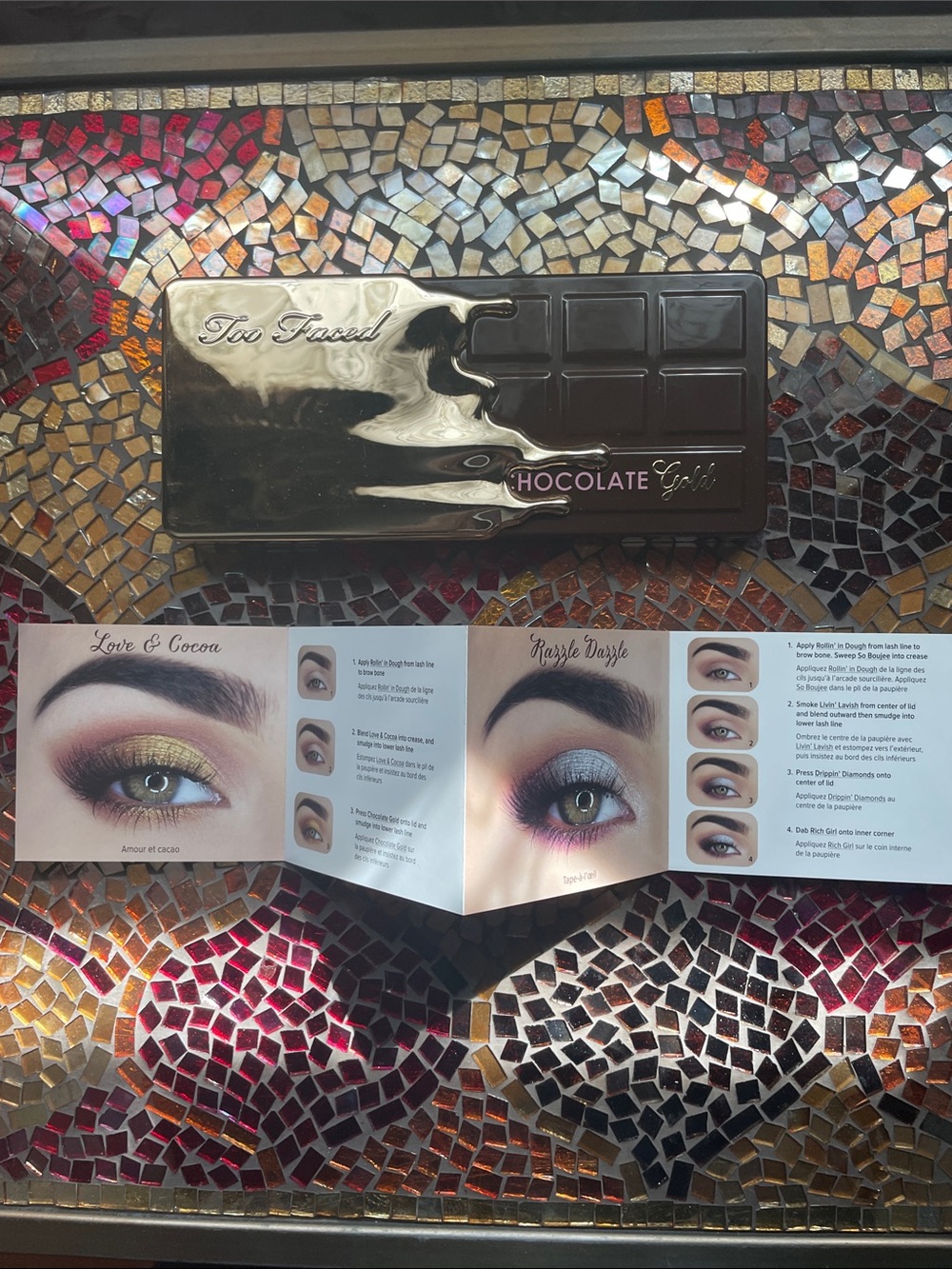 Too Faced Chocolate Gold Eyeshadow Palette - Gold, Brown, Pink NEW